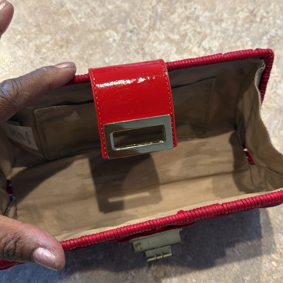 J.Crew Red Straw Clutch W/ Gold Hardware - Picture 7 of 13